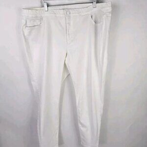 J Jill Flat Front High Rise Stretch Denim Skinny Leggings Womens White 22 NWT